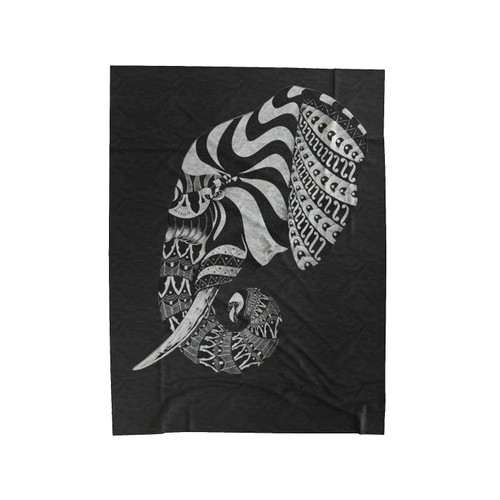 Ornate Indian Mehndi Spiritual Elephant Velveteen Blanket