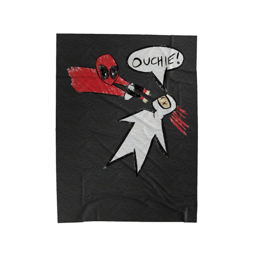 Ouchie Deadpool Sketch Drawing Francis Inspired Velveteen Blanket