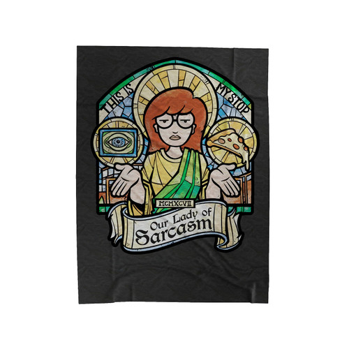 Our Lady Sarcasm Velveteen Blanket