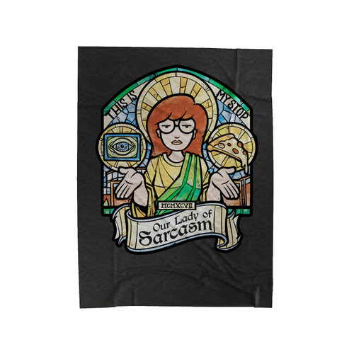 Our Lady Sarcasm Glasses Velveteen Blanket