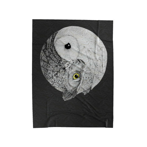 Owl Symbol Yin Yang Velveteen Blanket