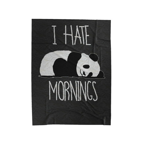 Panda Hate Mornings Velveteen Blanket