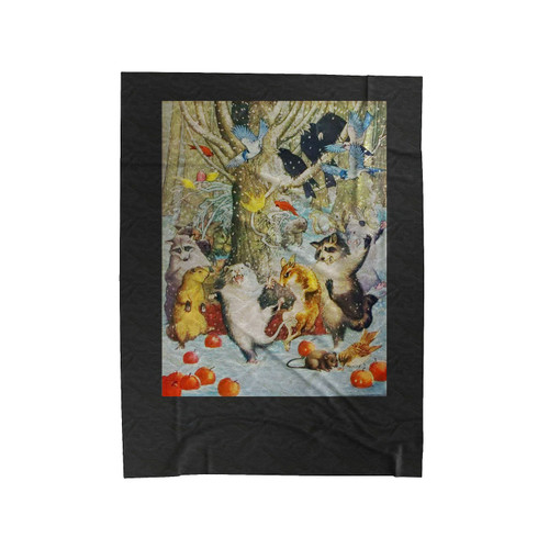 Paradisiac Possum Animal Party Velveteen Blanket