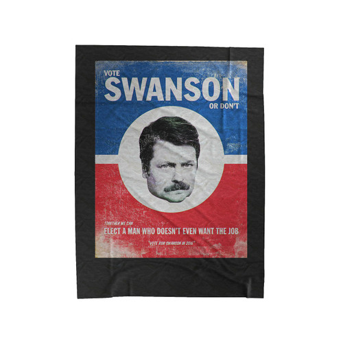 Parks And Recreation Vote Ron Swanson Or Dont Logo Velveteen Blanket