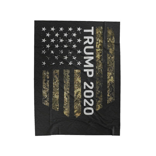 Patriotic American Flag Camo Trump 2020 Velveteen Blanket