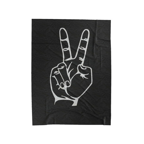 Peace Hand Peace Sign Peace Fingers Hand Peace Sign Peace On Earth Velveteen Blanket