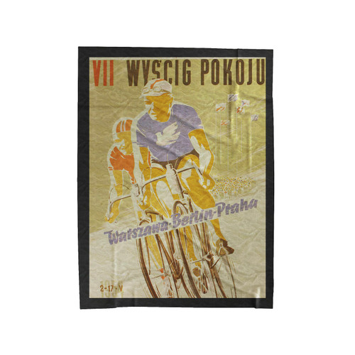 Peace Race Bicycle Velveteen Blanket