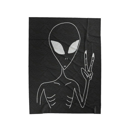 Peace With Aliens Velveteen Blanket