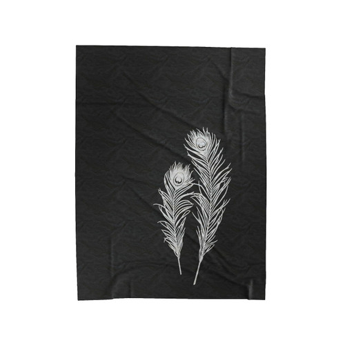 Peacock Feathers Velveteen Blanket