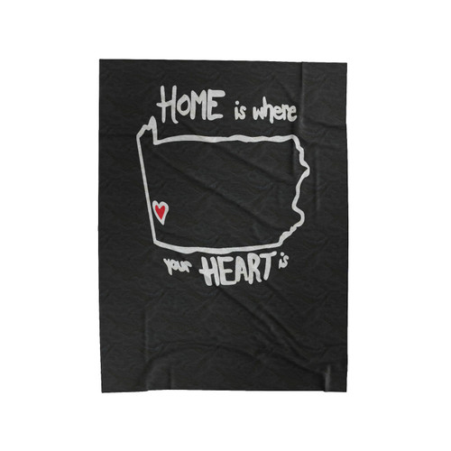 Pennsylvania State Pittsburgh Theme Home Is Where Your Heart Is Velveteen Blanket