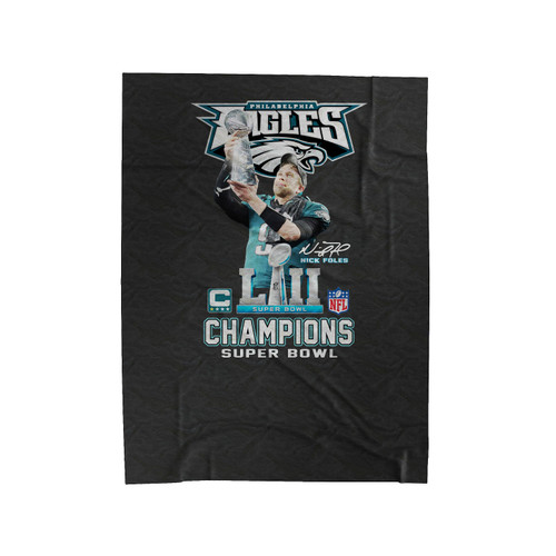 Philadelphia Eagles Nick Foles Signature Champions Super Bowl 2018 Velveteen Blanket