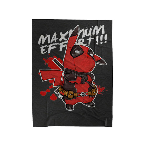 Pika Pool Maximum Effort Pikachu Pokemon Deadpool Comedy Velveteen Blanket