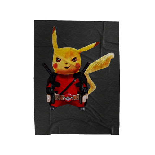 Pikachu Pokemon And Deadpool Velveteen Blanket