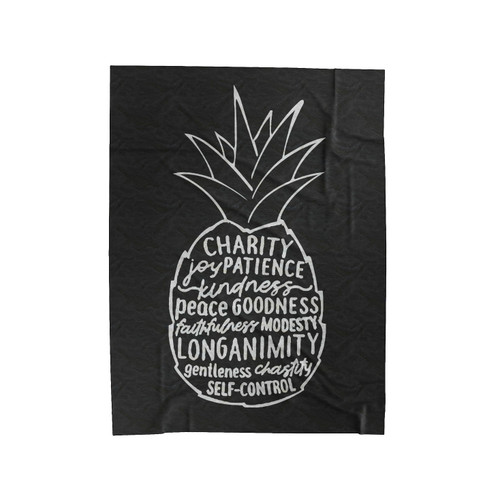 Pineapple Fruits Of The Holy Spirit Joy Peace Kindness Faithfulness Velveteen Blanket