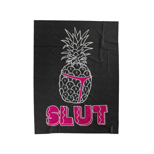 Pineapple Slut Funny Yellow Velveteen Blanket