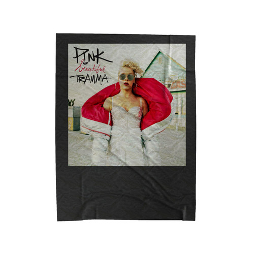Pink Beautiful Trauma Poster Velveteen Blanket