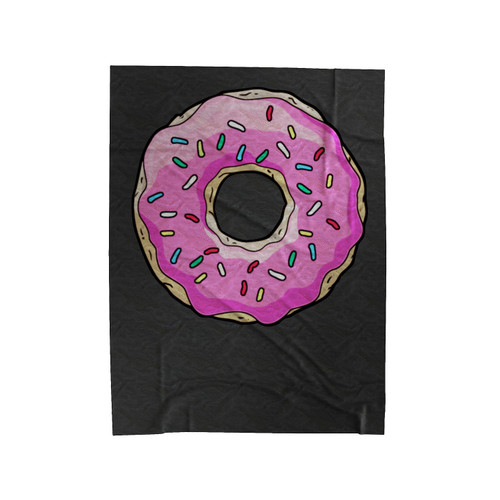 Pink Donut Doughnut I Do Not Care Velveteen Blanket