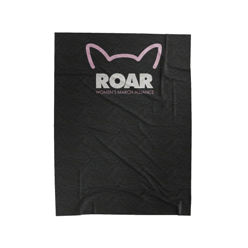 Pink Pussy Roar Women's March Alliance Velveteen Blanket
