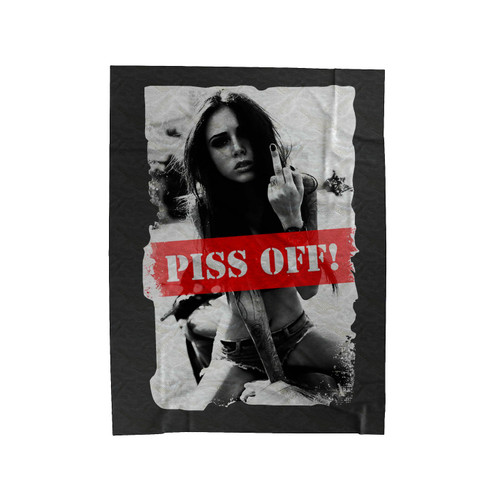 Piss Off Stinkefinger Finger Flip Bird Dope Sexy Girl Hot Velveteen Blanket