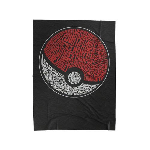 Pokeball Pokemon Go Pokeman Ball Typography Velveteen Blanket