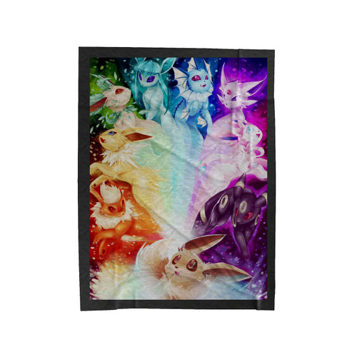 Pokemon Eevee Cute Evolution All Type Colorful Vibrant Streetwear Velveteen Blanket