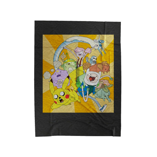 Pokemon Funny Adventure Time Style Velveteen Blanket