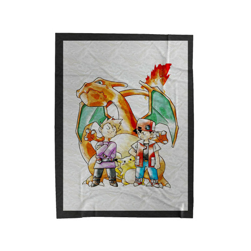 Pokemon Red And Blue Velveteen Blanket