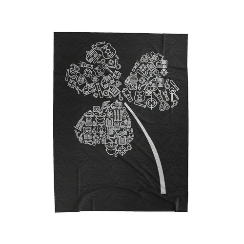 Police Officer Clover Velveteen Blanket