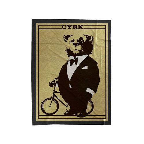 Polish Circus Bear In Tuxedo Velveteen Blanket