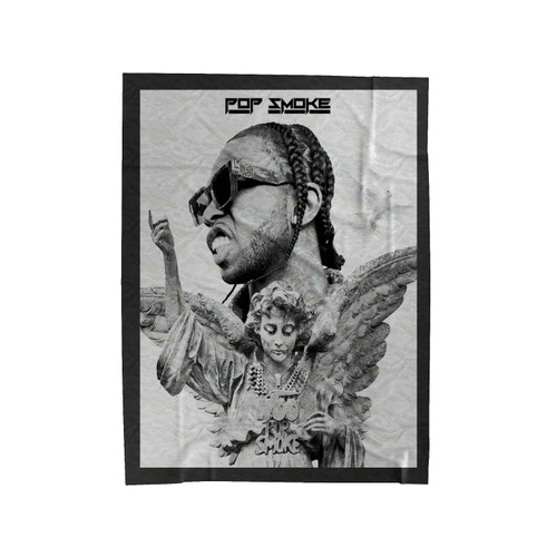Pop Smoke And Angel Statue Velveteen Blanket