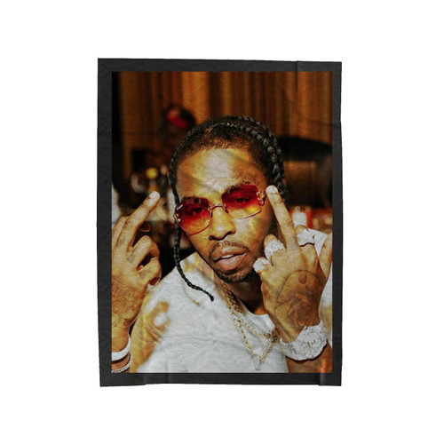 Pop Smoke Middle Finger Velveteen Blanket