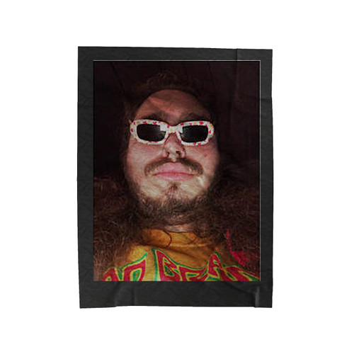 Post Malone Stoney Glasses Funny Soundcloud White Iverson Meme Velveteen Blanket