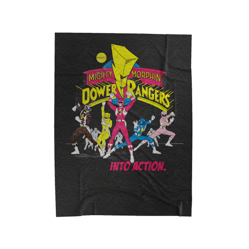 Power Rangers Morph Into Action Mighty Morphin Velveteen Blanket