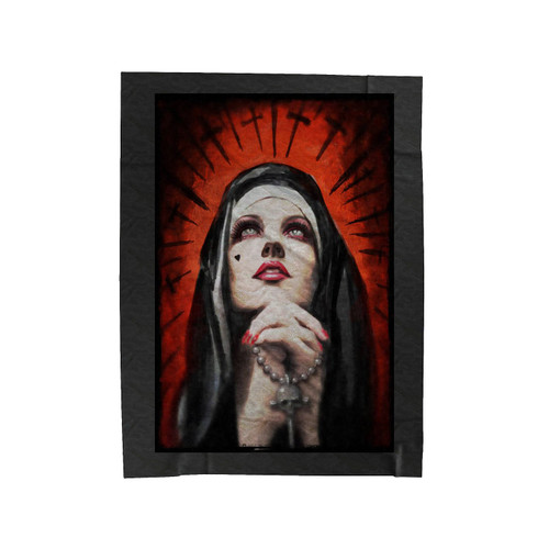 Praying Nun Forsaken Velveteen Blanket