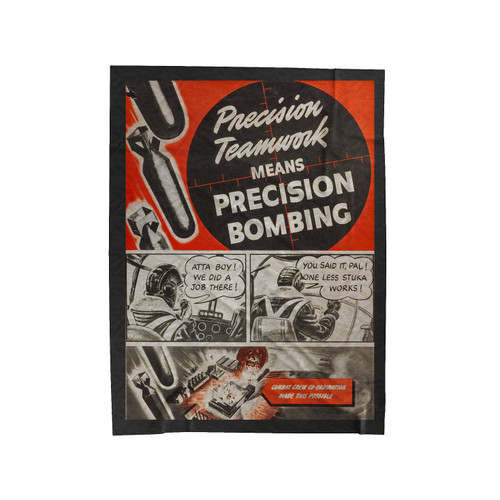 Precision Teamwork Means Precision Bombing Velveteen Blanket