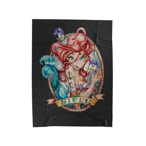 Princess Ariel Little Mermaid Tattoo Velveteen Blanket