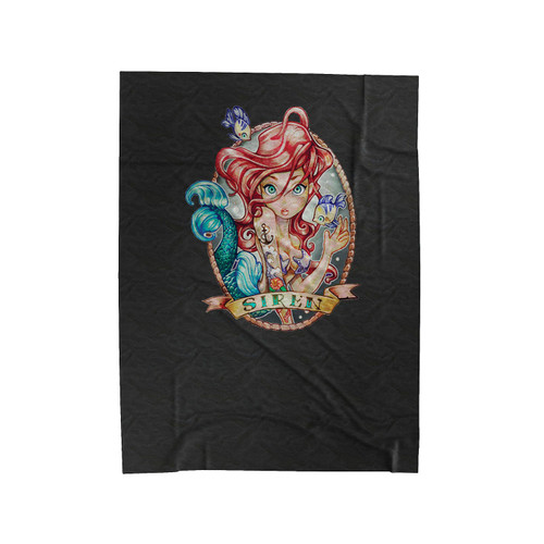 Princess Ariel Tattoo Little Mermaid Velveteen Blanket