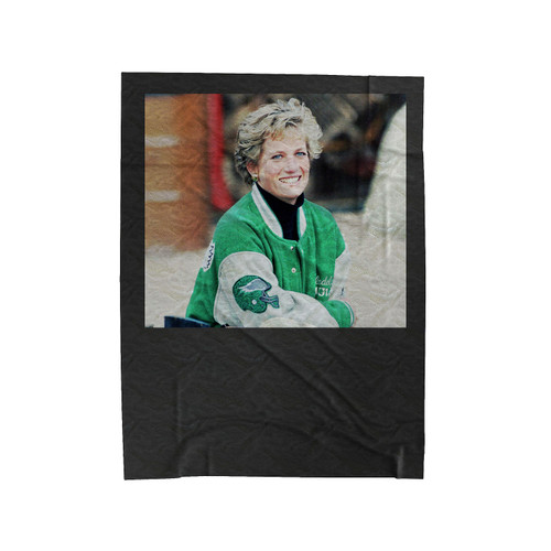 Princess Diana Wearing Philadelphia Eagles Jacket Velveteen Blanket