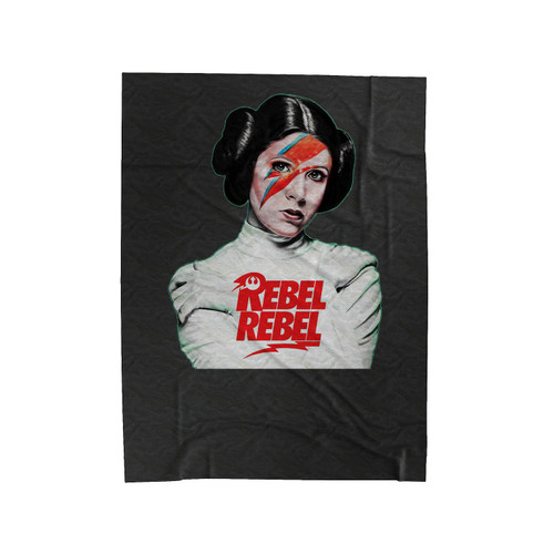 Princess Leia Rebel Rebel Inspired David Bowie Iconic Lightning Bolt Face Painting Velveteen Blanket