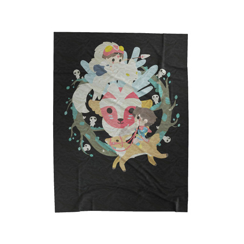 Princess Mononoke San And Ashitaka Velveteen Blanket