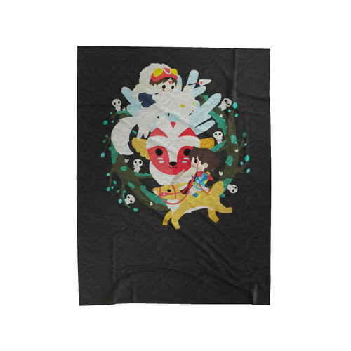 Princess Mononoke San And Ashitaka Studio Ghibli Velveteen Blanket