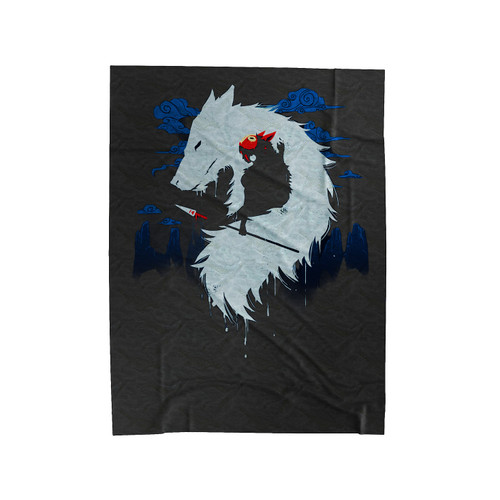 Princess Mononoke Wolf Velveteen Blanket