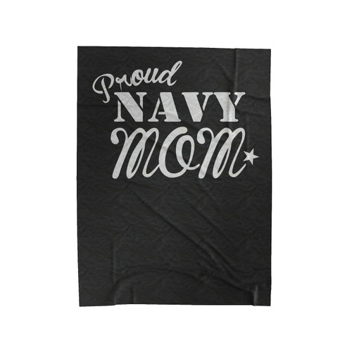 Proud Navy Mom Velveteen Blanket