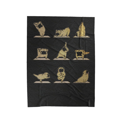 Pug Dog Yoga Pug Yoga Velveteen Blanket