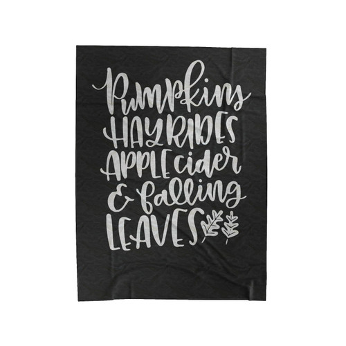 Pumpkins Hayrides Velveteen Blanket