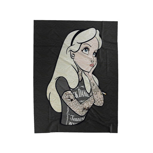 Punk Rock Alice In Wonderland Velveteen Blanket
