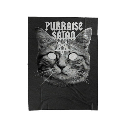 Purraise Satan Satanic Cat 1 Velveteen Blanket