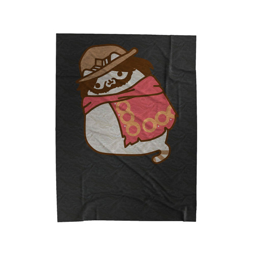 Pusheen Mccree Overwatch Parody Velveteen Blanket