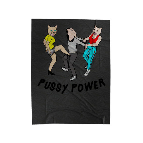Pussy Power Slogan Feminist Cats Activist Velveteen Blanket