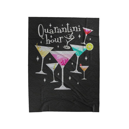 Quarantini Hour Velveteen Blanket